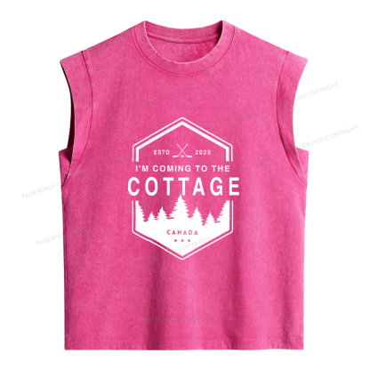 Pagewings Coming To The Cottage Women's Washed Tank Top
