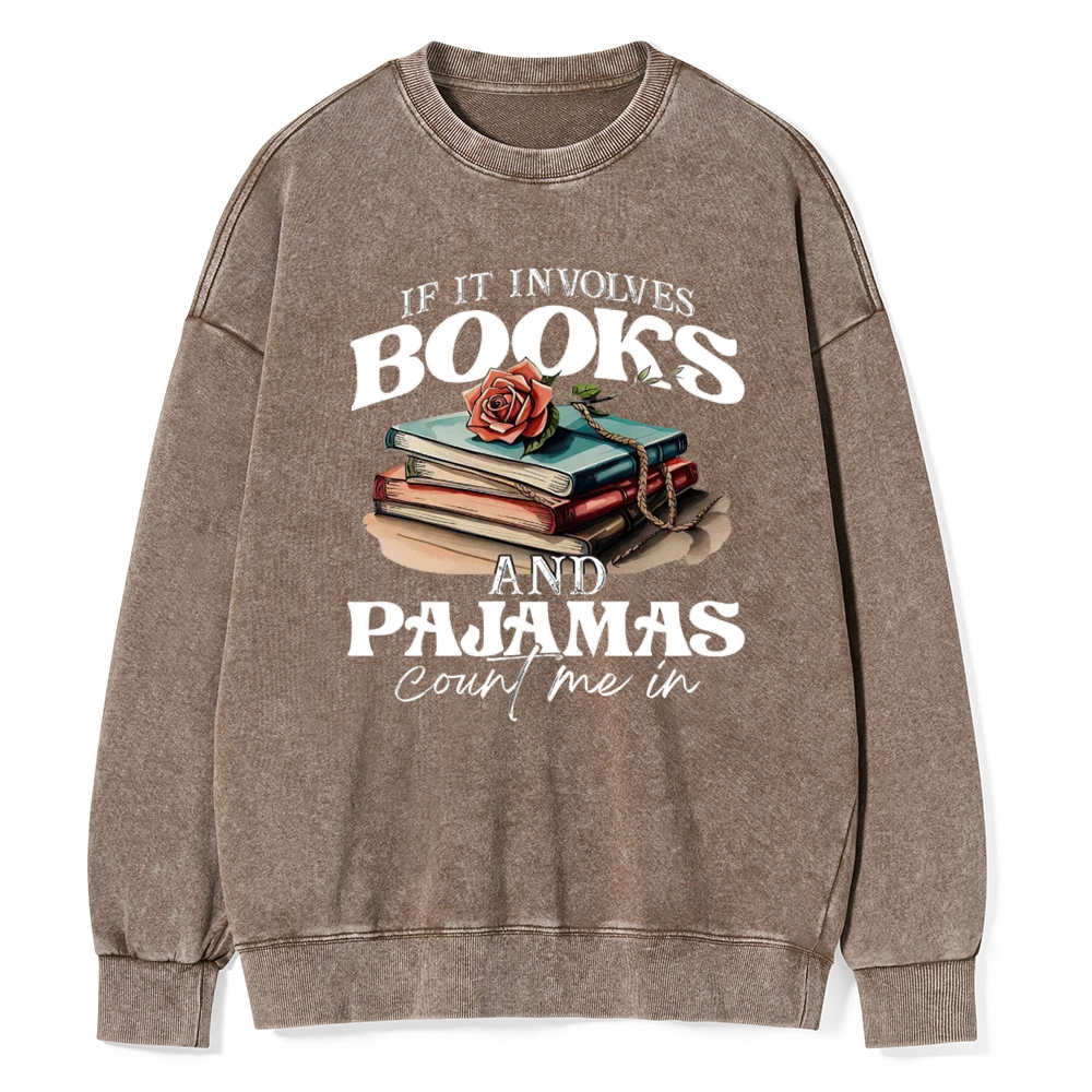 Pagewings Books And Pajamas Unisex Washed Sweatshirt