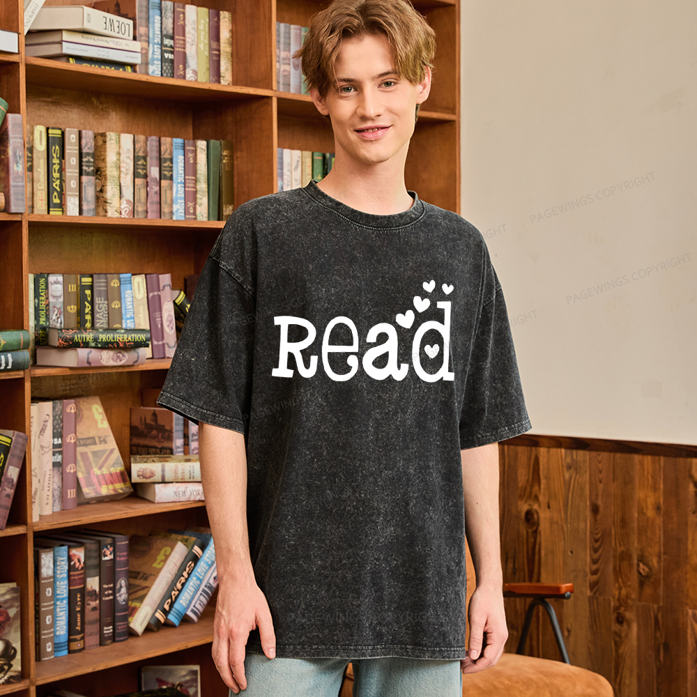 Pagewings Read More Books Unisex Washed T-shirt