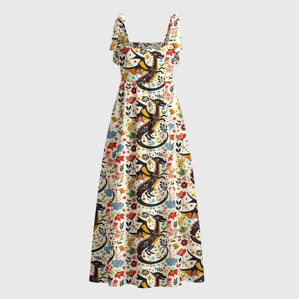 Pagewings Fantasy Lover Tie Shoulder Maxi Dress