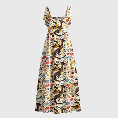 Pagewings Fantasy Lover Tie Shoulder Maxi Dress
