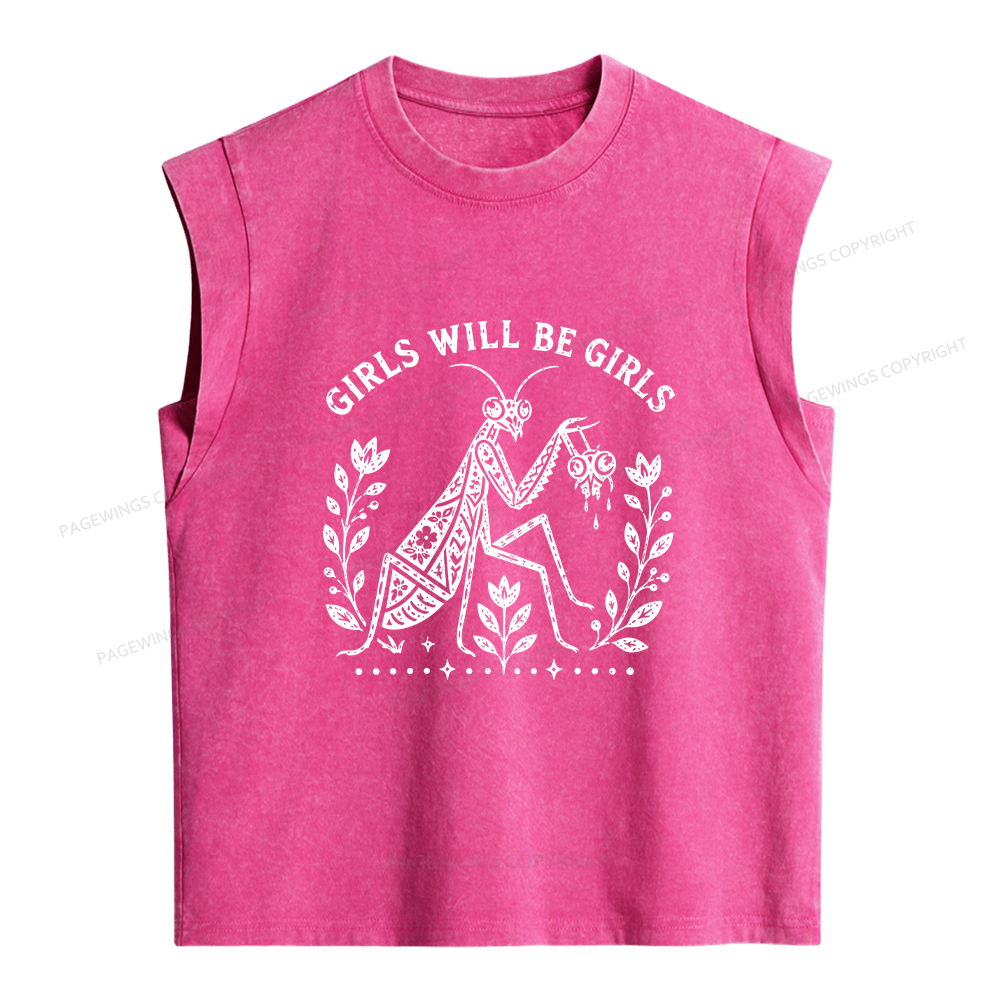 Pagewings Girls Will Be Girls Women's Washed Tank Top