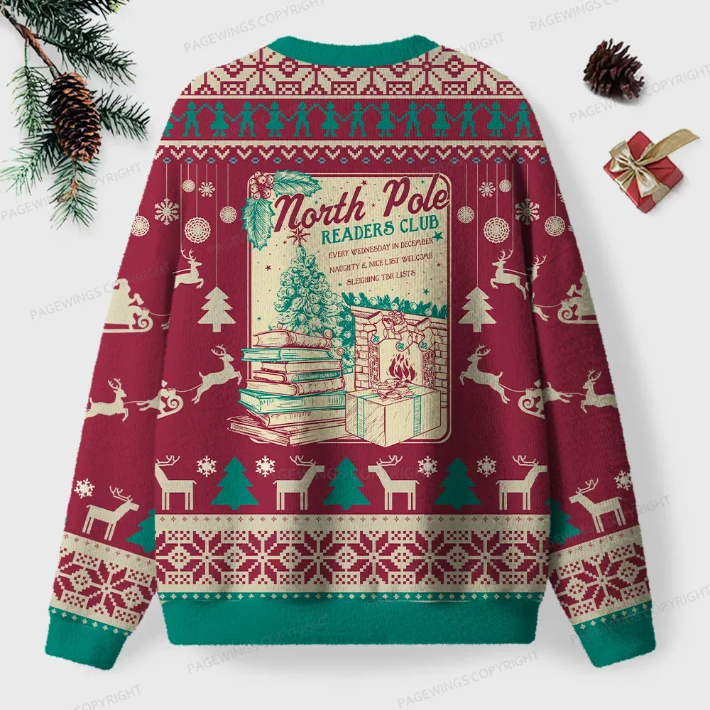 Pagewings North Pole Readers Club Unisex Ugly Knit Sweatshirt