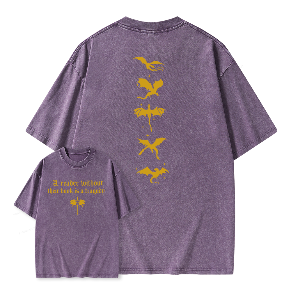 Pagewings Fantasy Reading Unisex Washed T-shirt