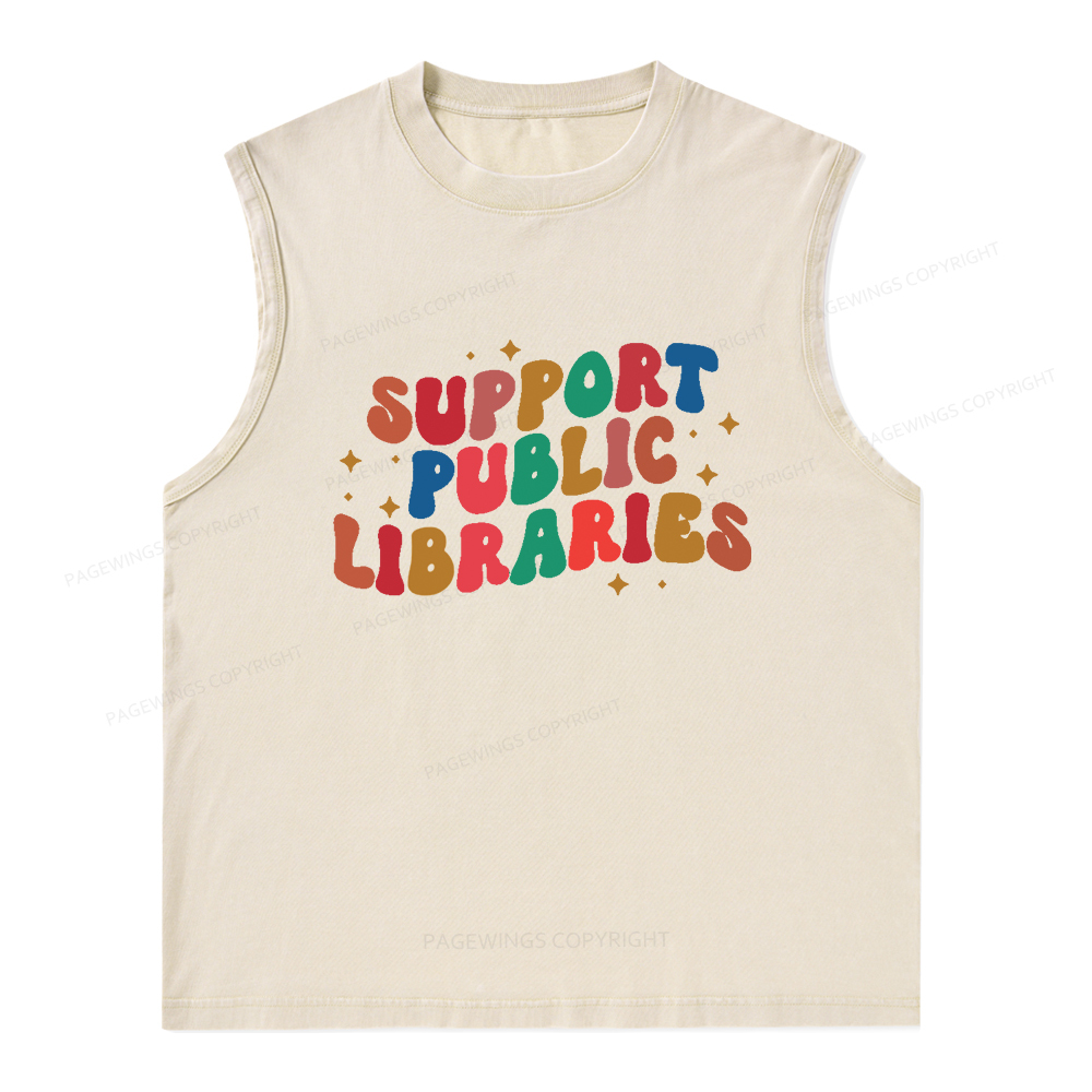 Pagewings Public Library Sweatshirt Unisex Washed Tank Top