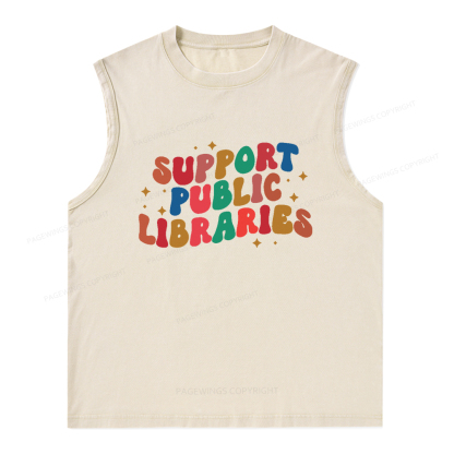 Pagewings Public Library Sweatshirt Unisex Washed Tank Top