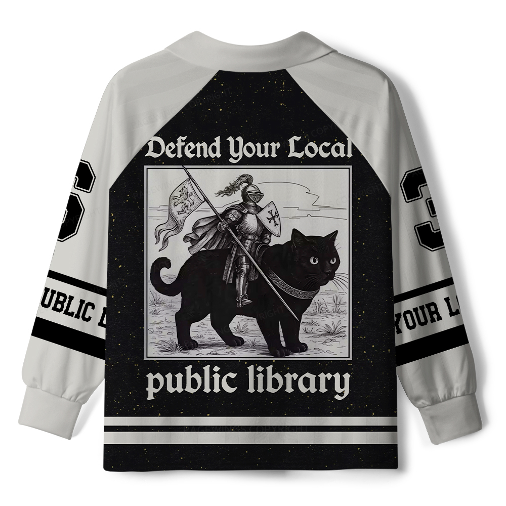Pagewings Defend Your Local Public Library Unisex Long Sleeve Jersey