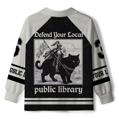 Pagewings Defend Your Local Public Library Unisex Long Sleeve Jersey