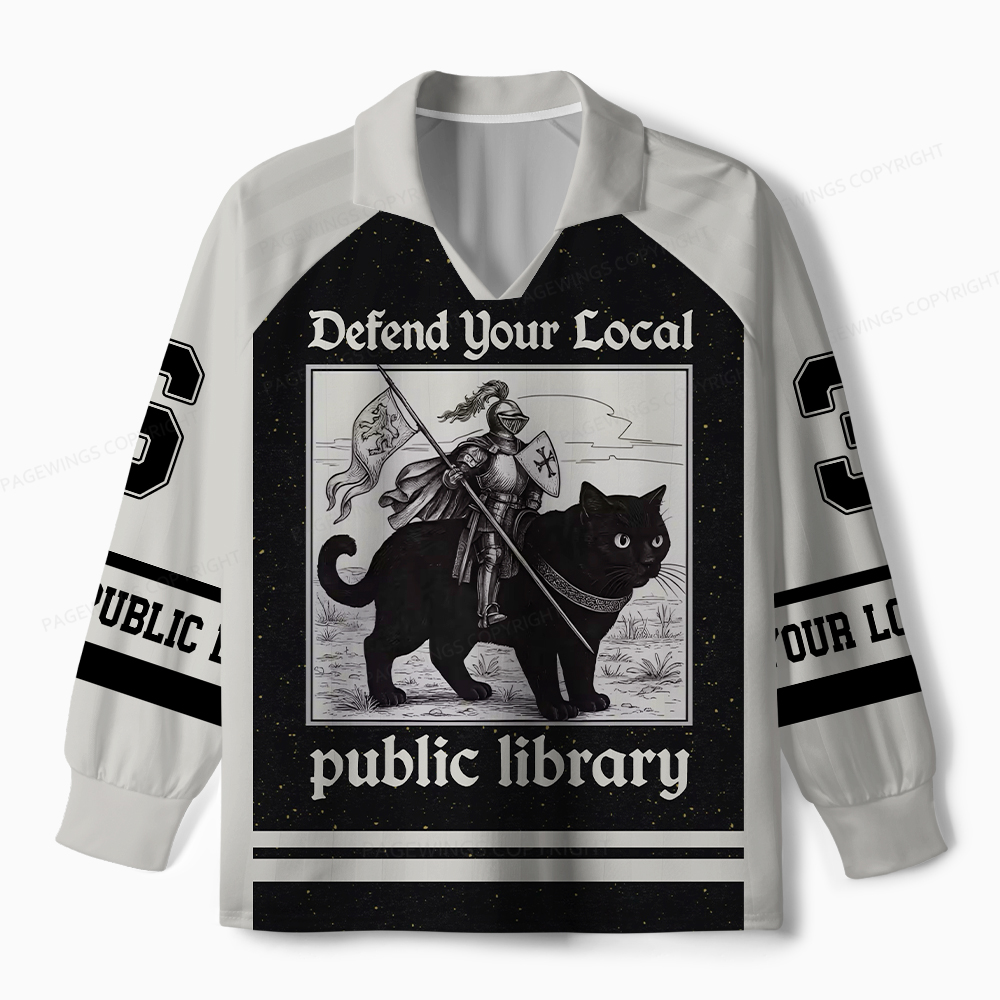 Pagewings Defend Your Local Public Library Unisex Long Sleeve Jersey