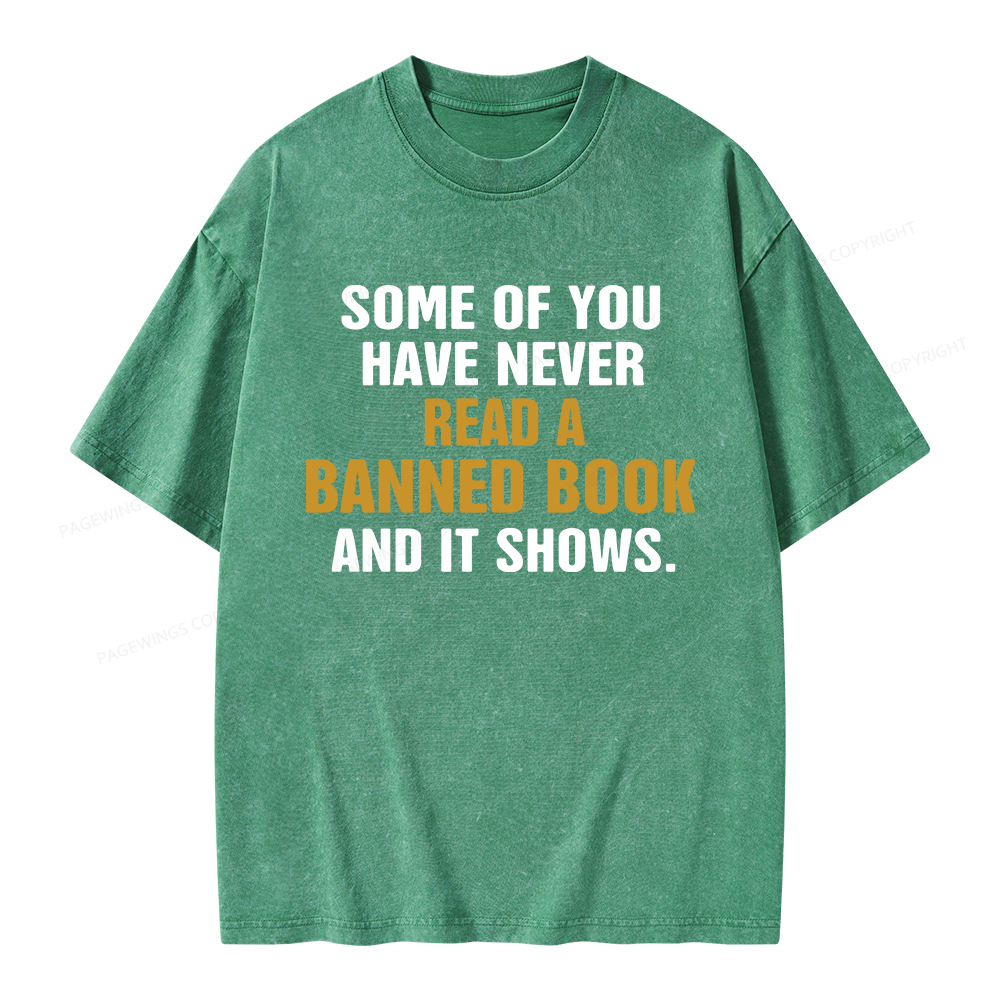 Pagewings Read Banned Books Unisex Washed T-shirt