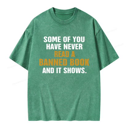 Pagewings Read Banned Books Unisex Washed T-shirt