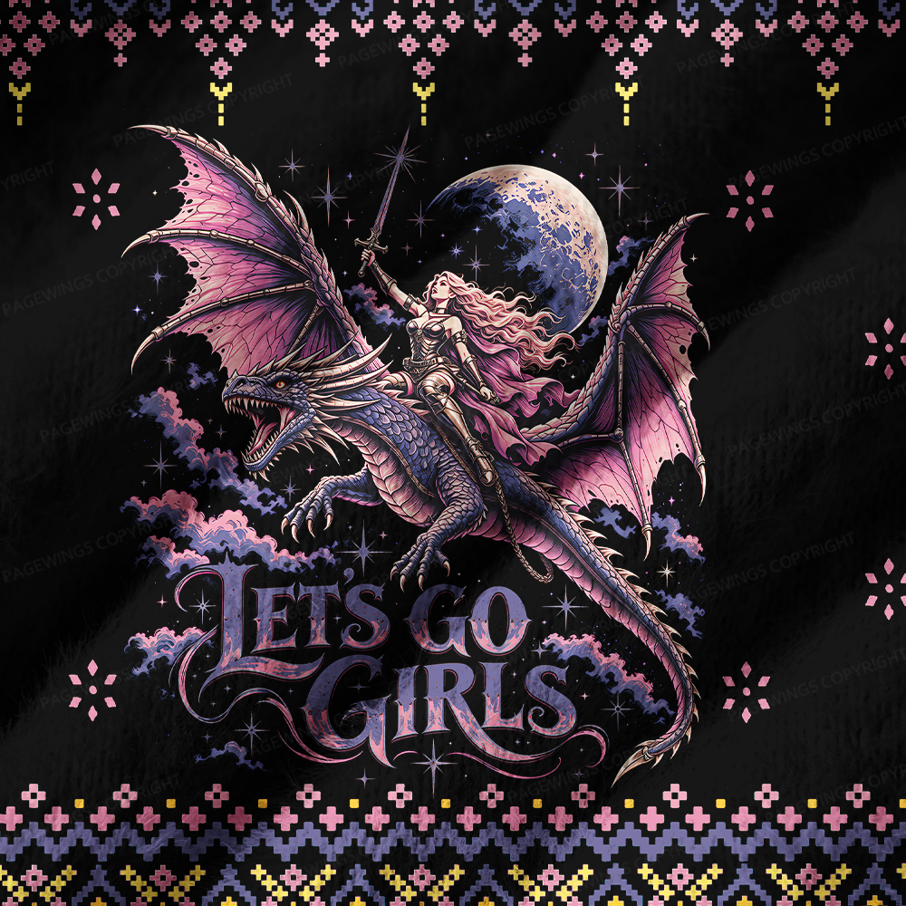 Pagewings Let's Go Girls Off Shoulder Ugly Knit Sweater