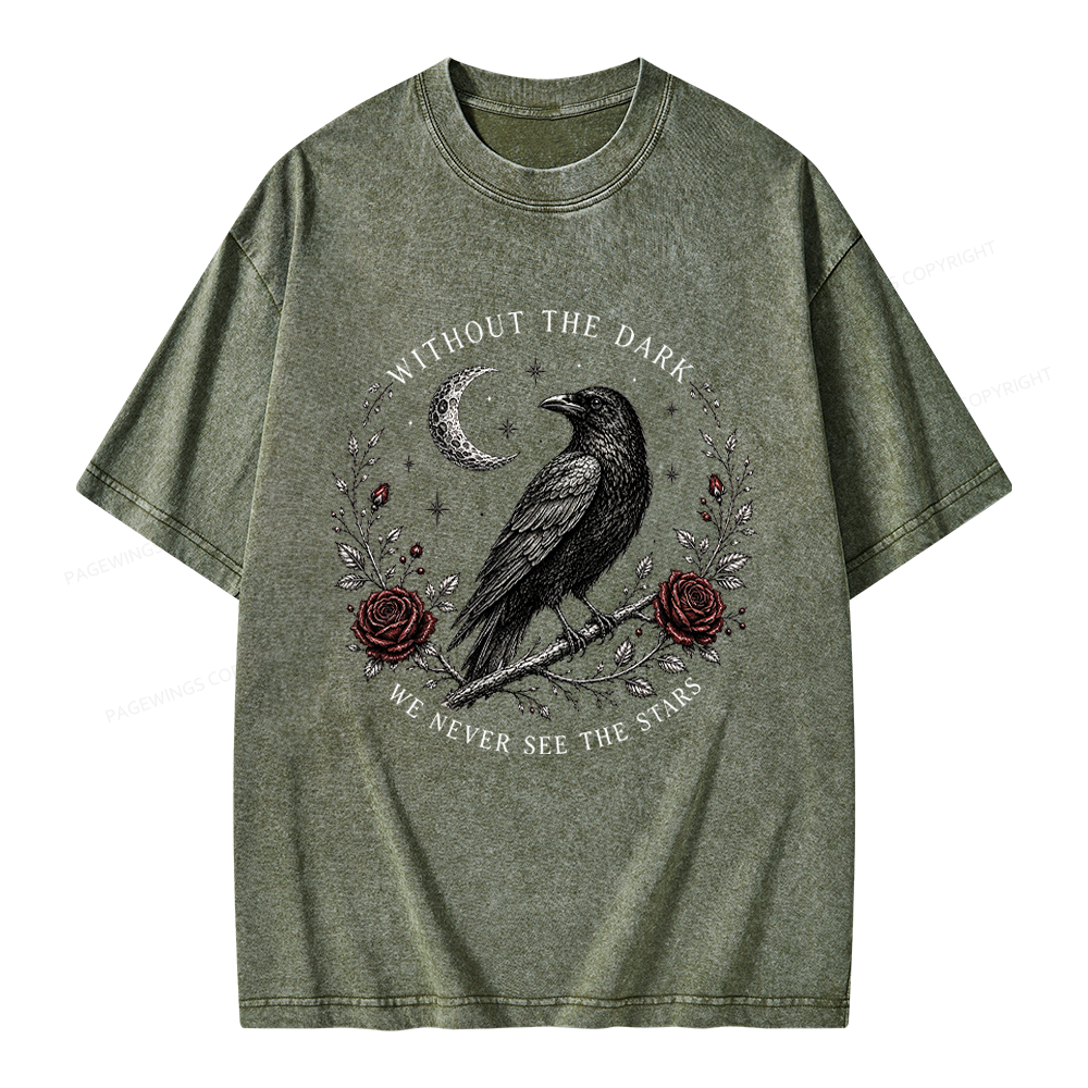 Pagewings Gothic Raven Unisex Washed T-shirt