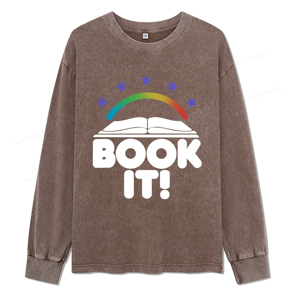 Pagewings Book It Unisex Washed Long Sleeve T-shirt