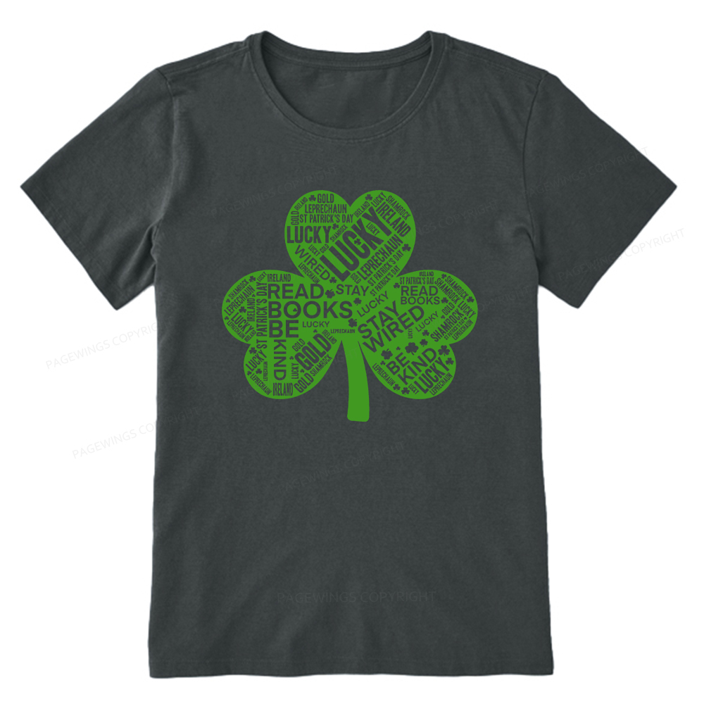 Pagewings St Patricks Day Shirt Lucky Reading Shirt Unisex Classic T-shirt
