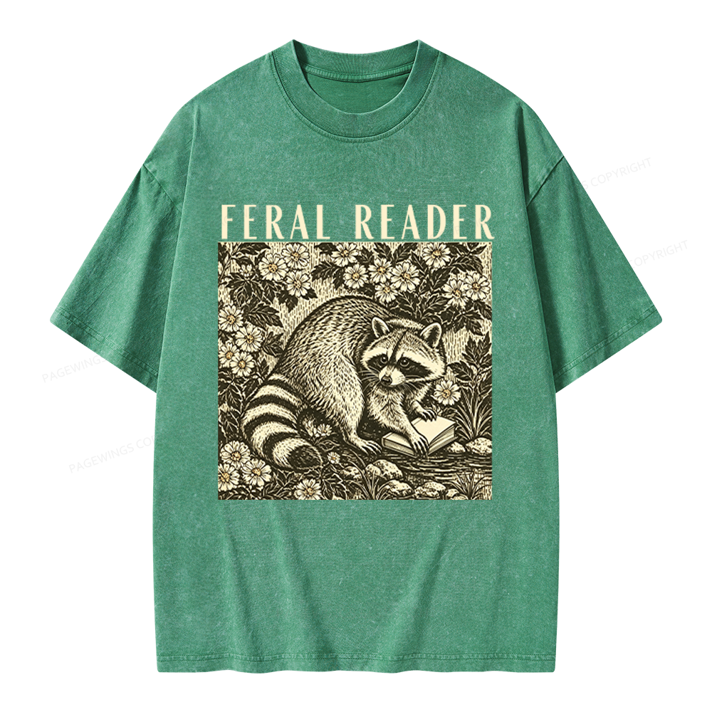 Pagewings Feeling Feral Unisex Washed T-shirt