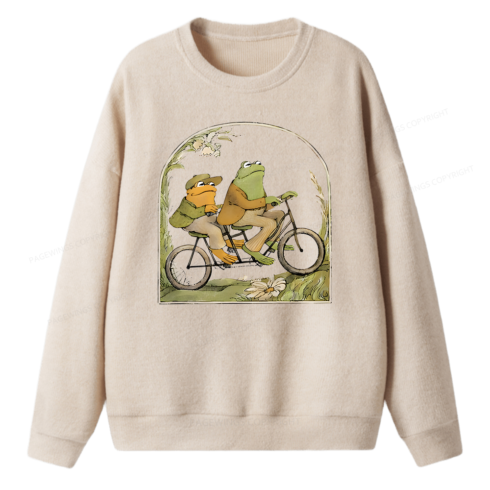 Pagewings Frog And Toad Book Vintage Unisex Knit Sweatshirt