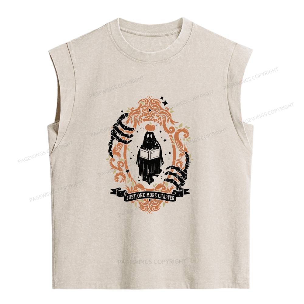 Pagewings Halloween Ghost Reader Women's Washed Tank Top
