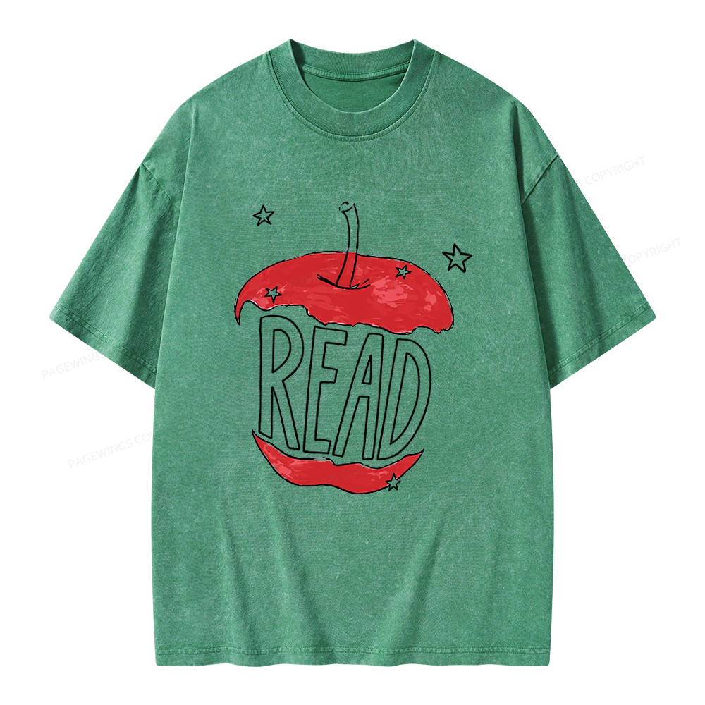 Pagewings Read Apple Unisex Washed T-shirt