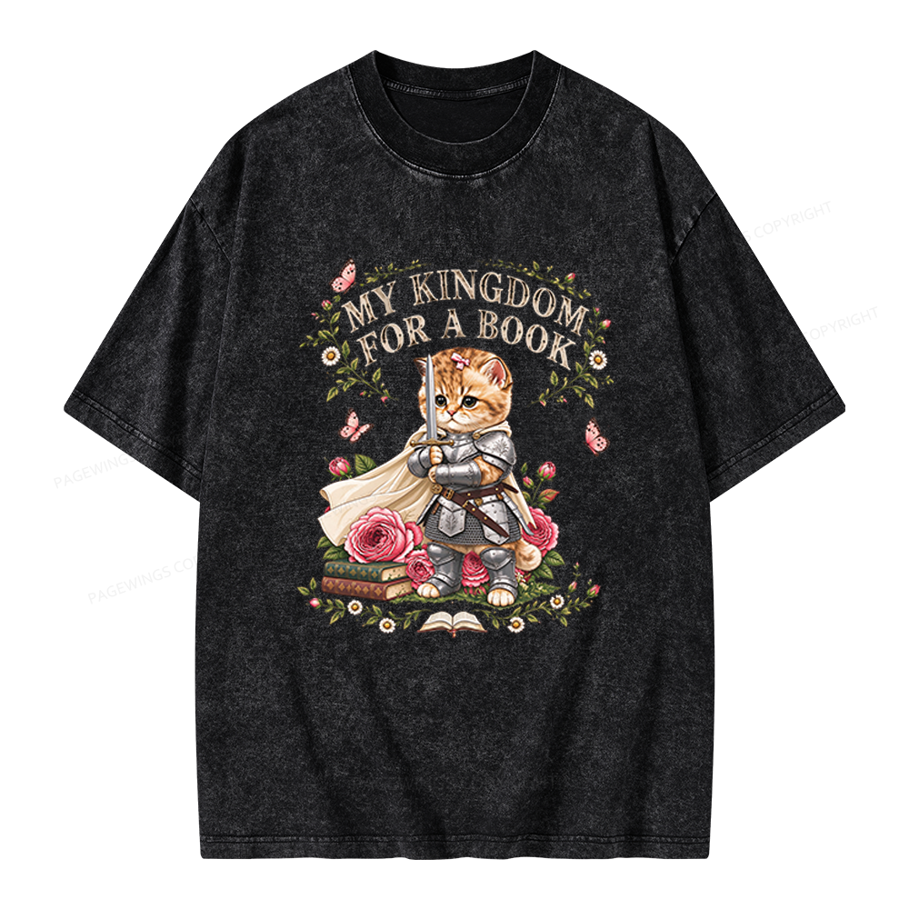 Pagewings My Kingdom For A Books Unisex Washed T-shirt