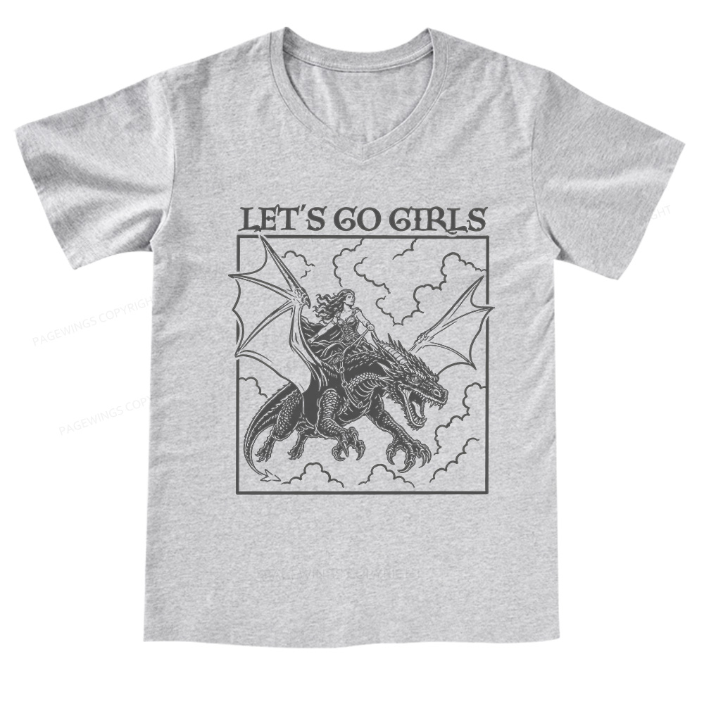 Pagewing Let's Go Girls V-neck T-shirt