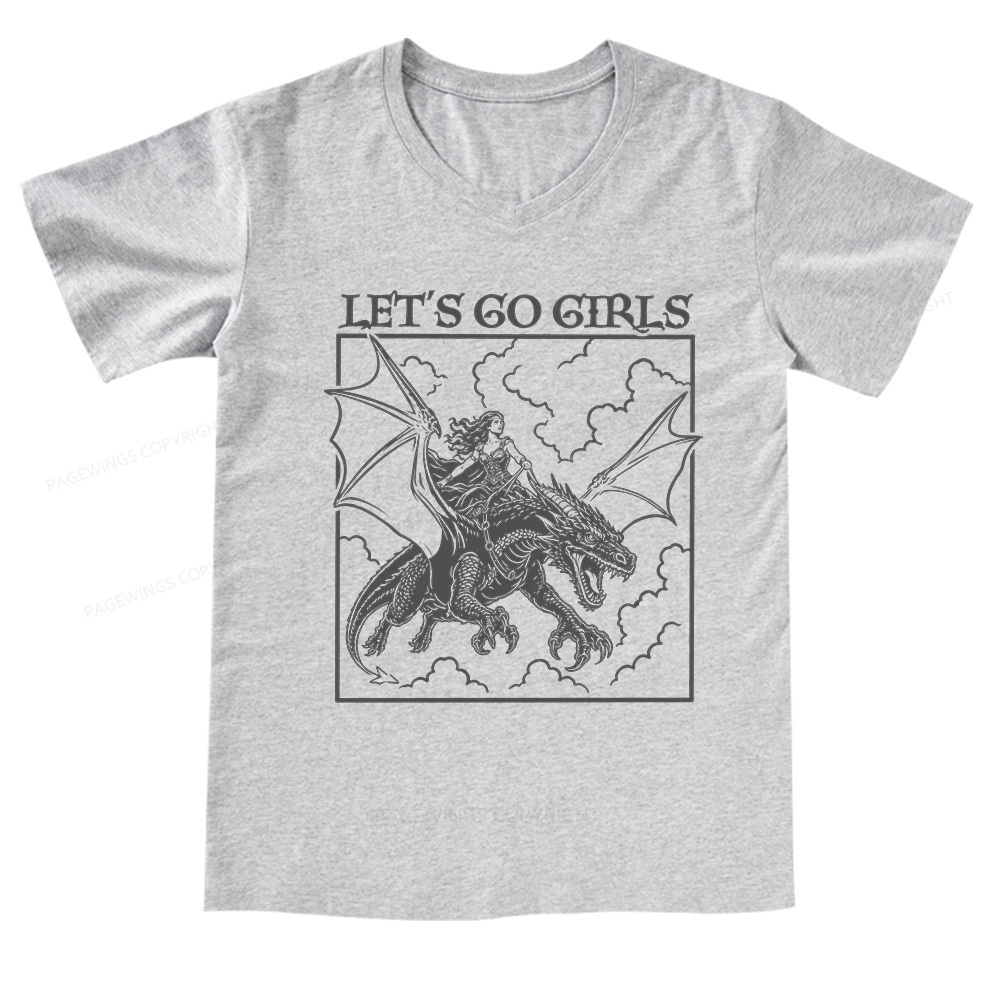 Pagewing Let's Go Girls V-neck T-shirt