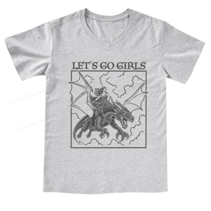 Pagewing Let's Go Girls V-neck T-shirt