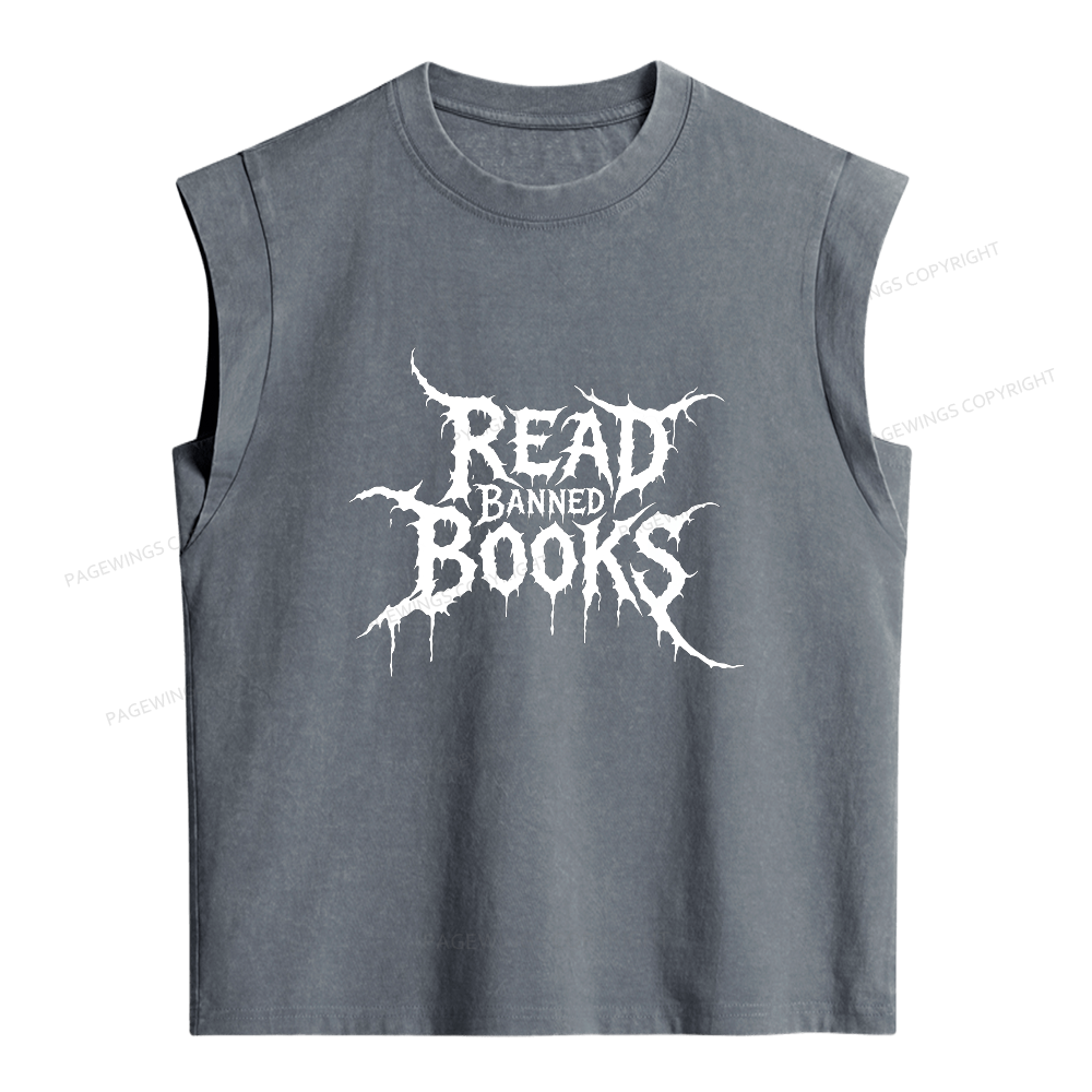 Pagewings Read Banned Books Women's Washed Tank Top