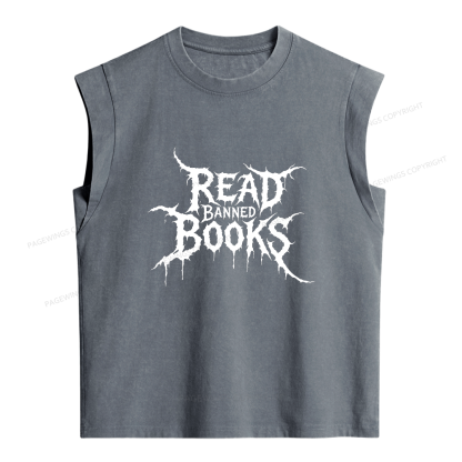 Pagewings Read Banned Books Women's Washed Tank Top