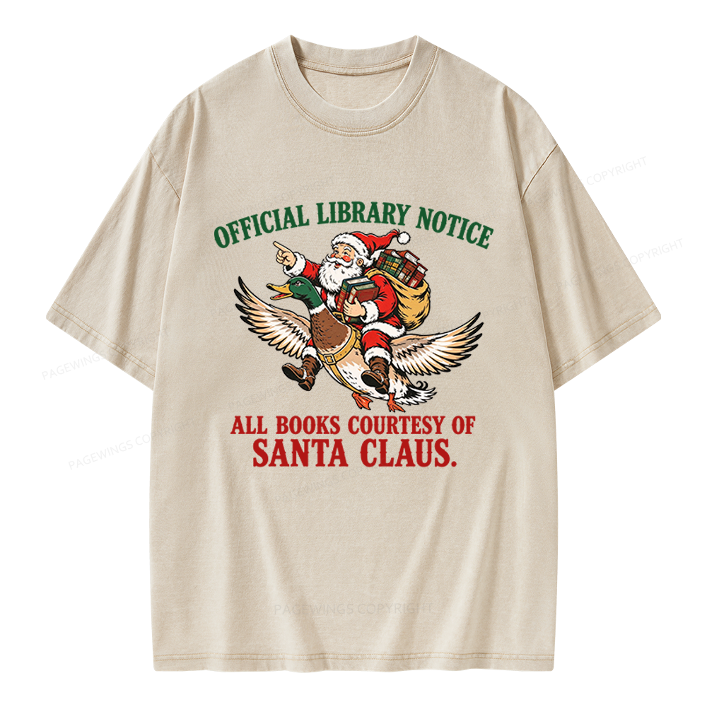 Pagewings Official Library Notice Unisex Washed T-shirt
