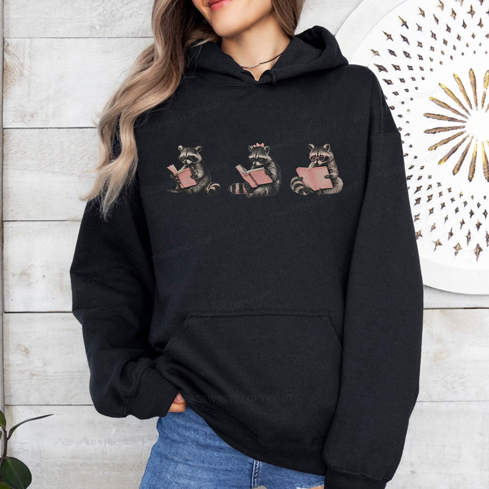 Pagewings Funny Raccoon Bookish Gift Unisex Classic Hoodie
