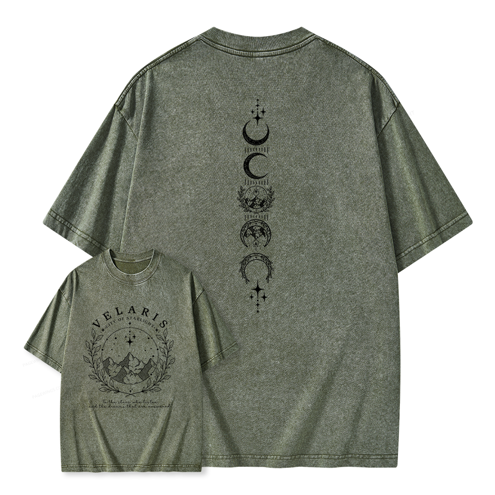 Pagewings Fantasy Romance Books Unisex Washed T-shirt