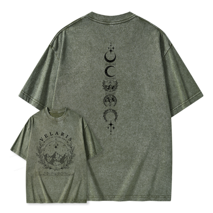 Pagewings Fantasy Romance Books Unisex Washed T-shirt
