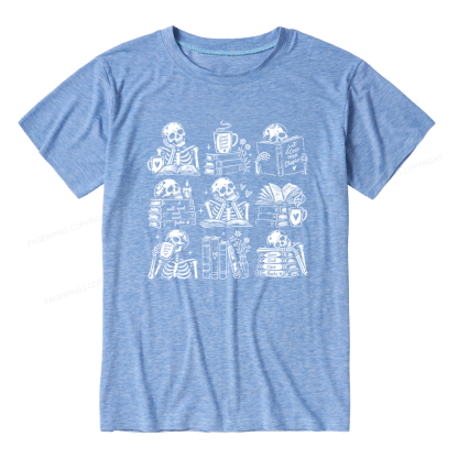 Pagewings Bookish Skeleton Unisex Heather T-Shirt
