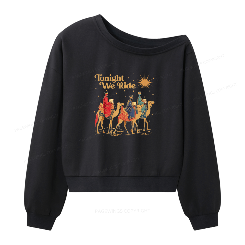 Pagewings Tonight We Ride Women Off Shoulder Sweatshirt