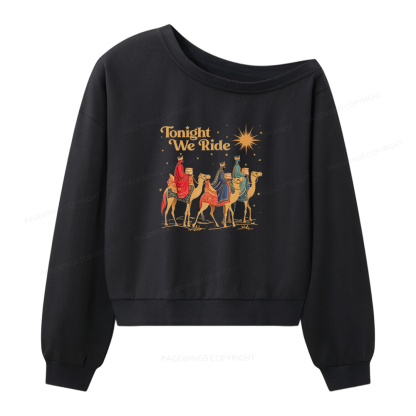 Pagewings Tonight We Ride Women Off Shoulder Sweatshirt
