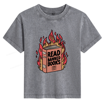 Pagewings Read Banned Books Women's Washed T-shirt