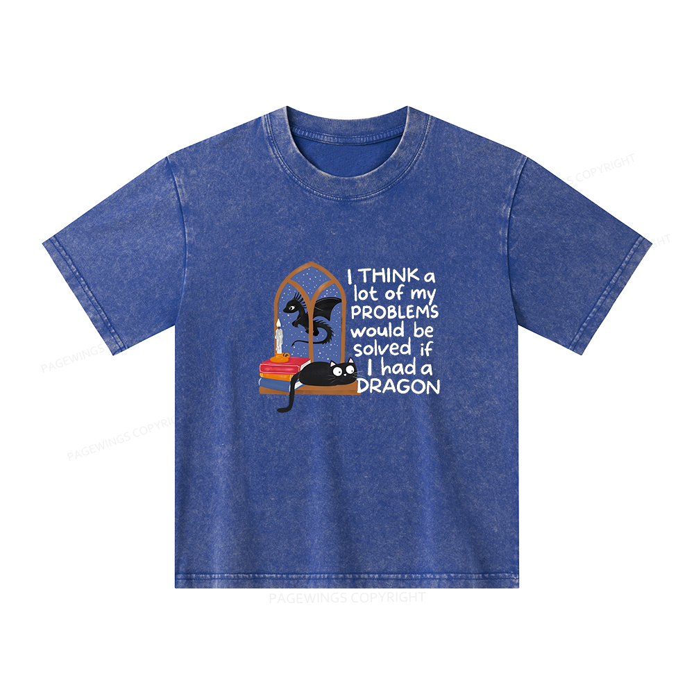 Pagewings If I Had A BookDragon Unisex Kids Washed T-shirt