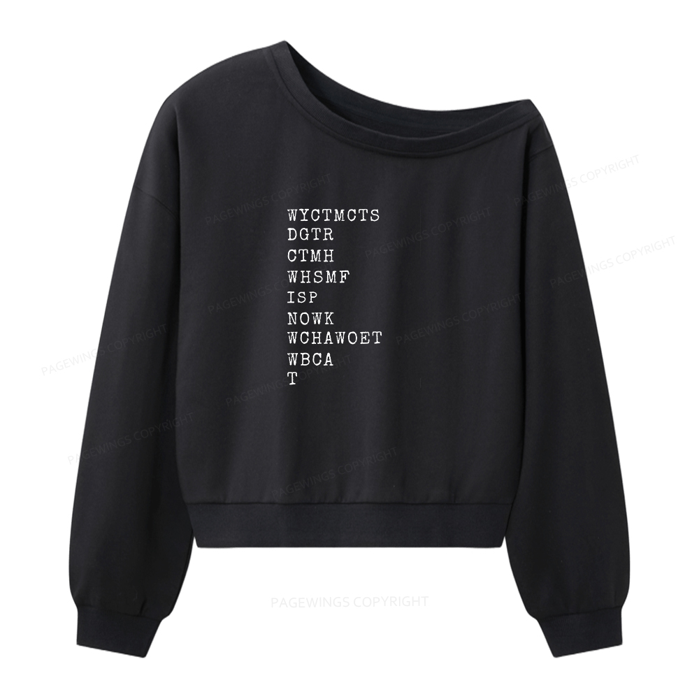 Pagewings Will You Come To My Cottage Women Off Shoulder Sweatshirt