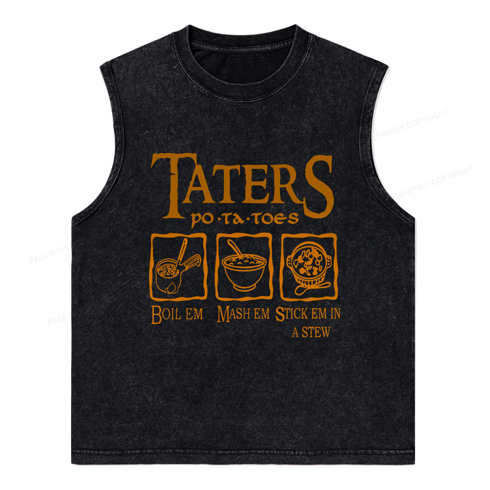 Pagewings Taters PoTaToes Unisex Washed Tank Top