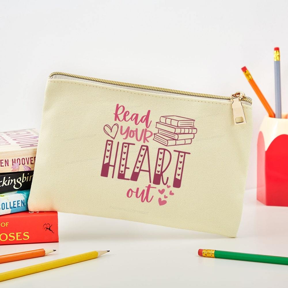 Pagewings Valentine Sweatshirt Read Your Heart Pouch