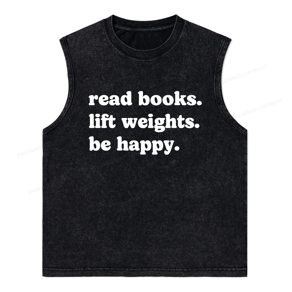Pagewings Book Lover Gym Unisex Washed Tank Top