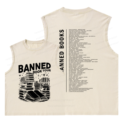 Pagewings Banned Books Tour Unisex Washed Tank Top