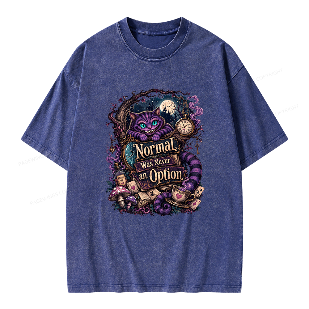 Pagewings Normal Was Never an Option Unisex Washed T-shirt