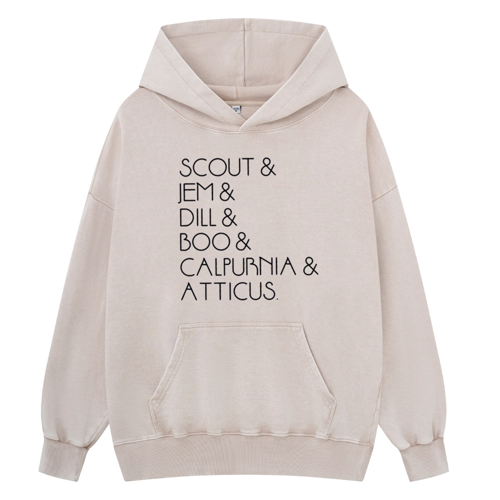 Pagewings To Kill A Mockingbird Unisex Washed Hoodie