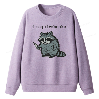 Pagewings I Require Books Unisex Knit Sweatshirt