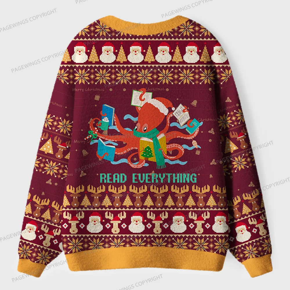 Pagewings Read Everything Unisex Ugly Cardigan Sweaters