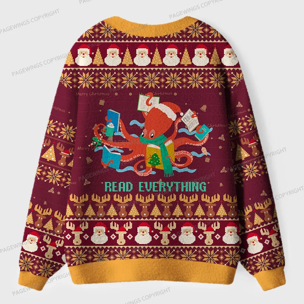 Pagewings Read Everything Unisex Ugly Cardigan Sweaters