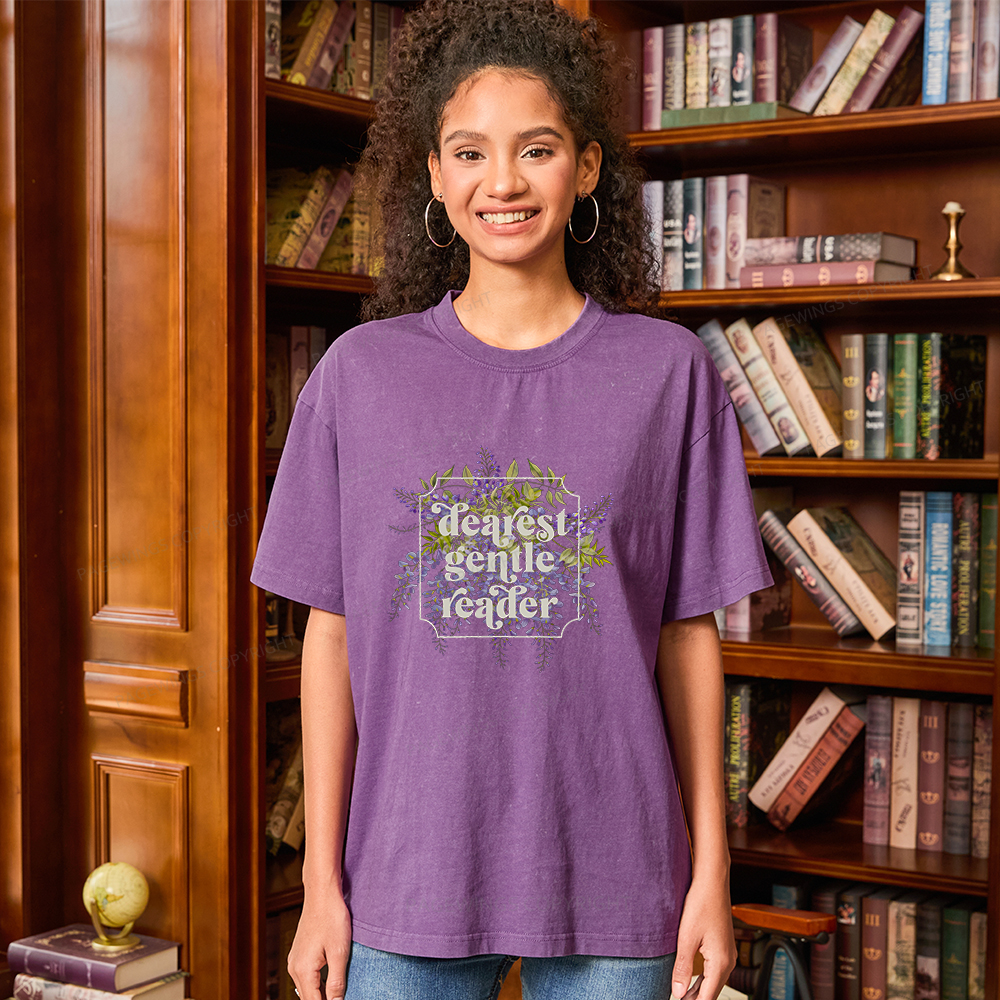 Pagewings Dearest Gentle Reader Unisex Washed T-shirt