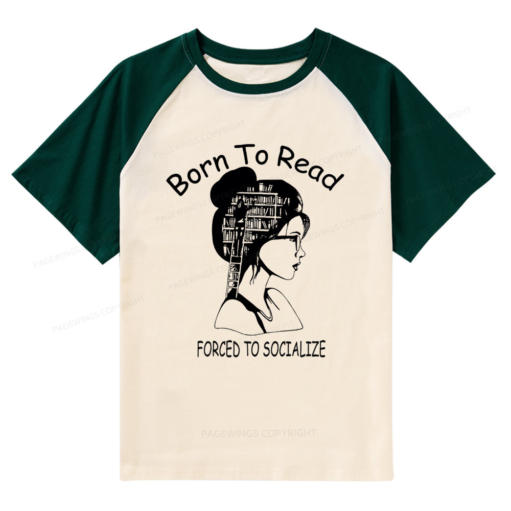 Pagewings Born To Read Raglan T-shirt